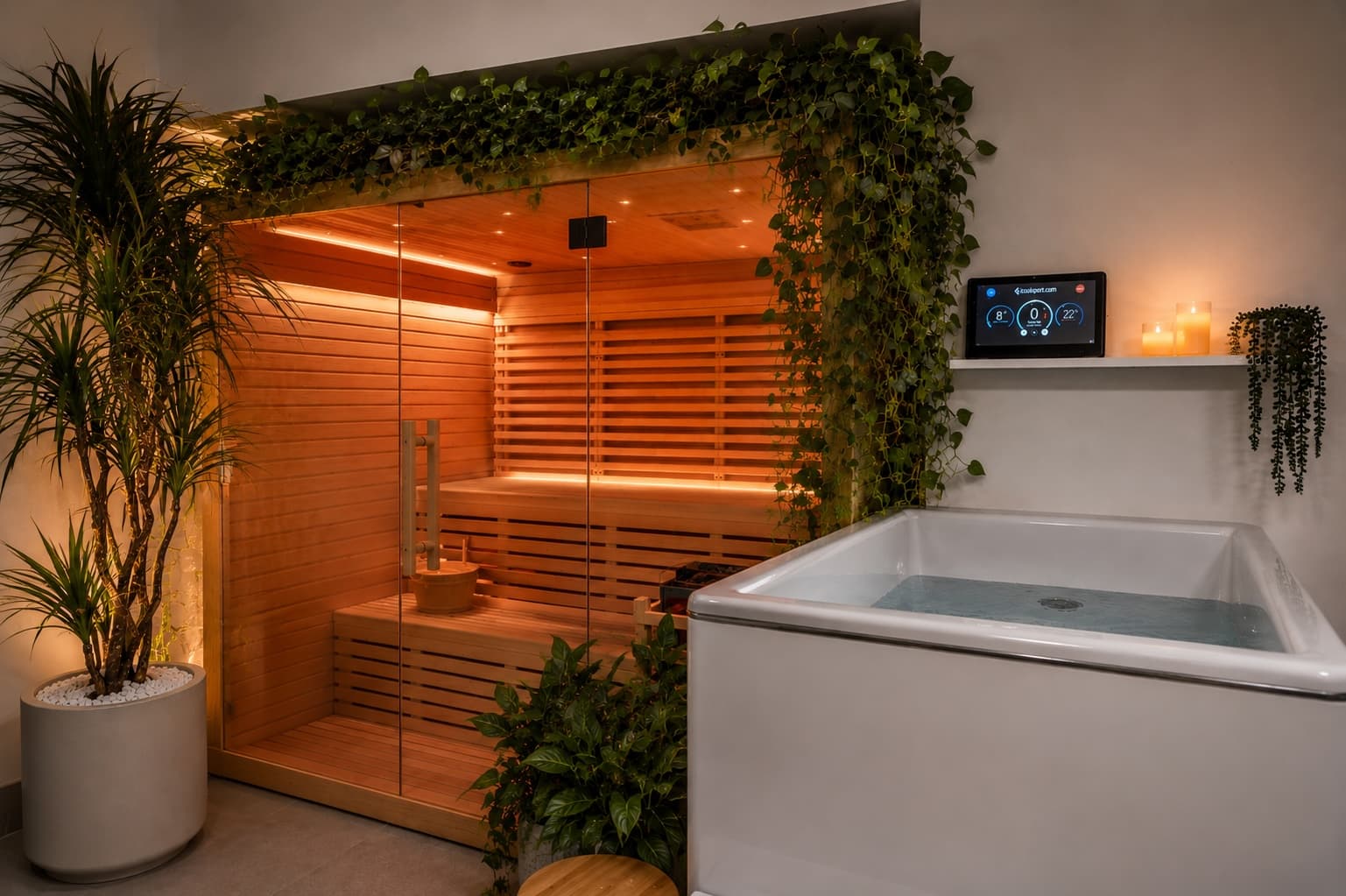 Finnish sauna and ice bath studio at Pure Recovery Byron Bay