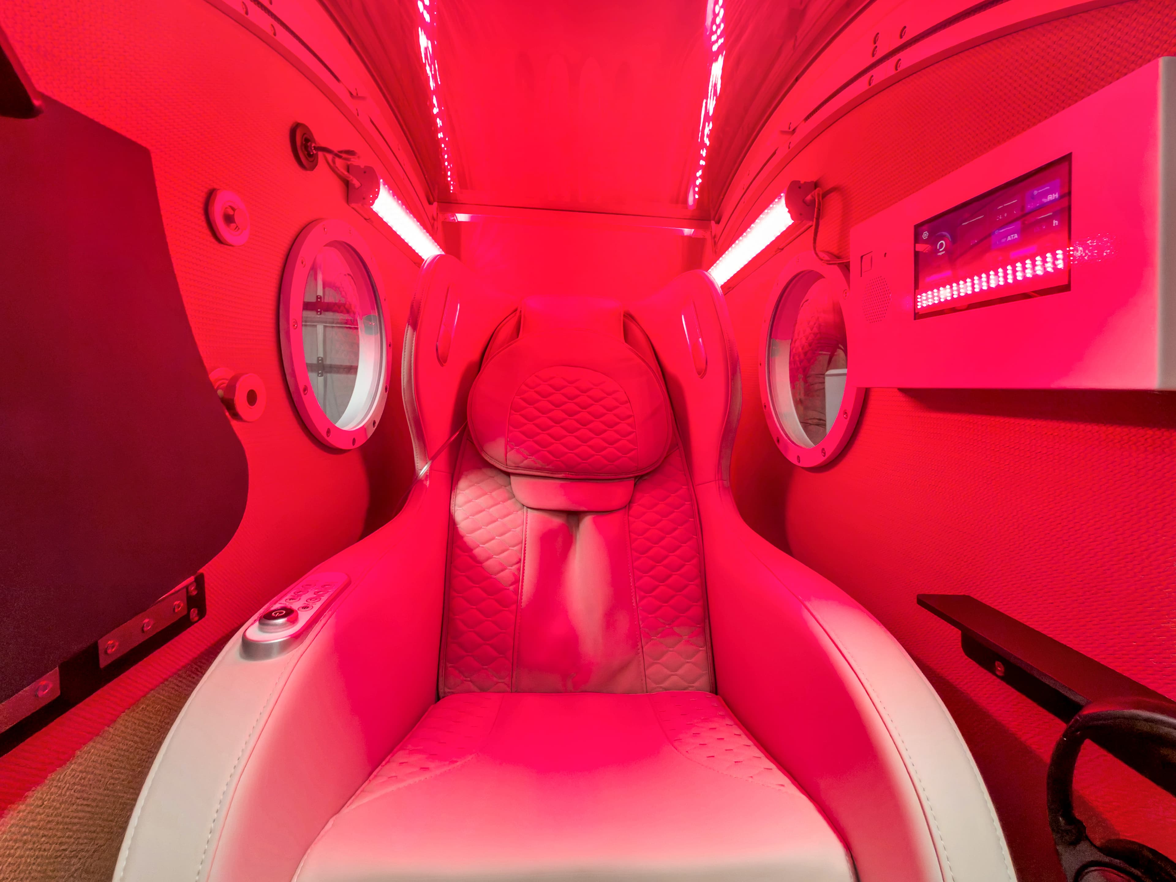 Inside the hyperbaric oxygen chamber